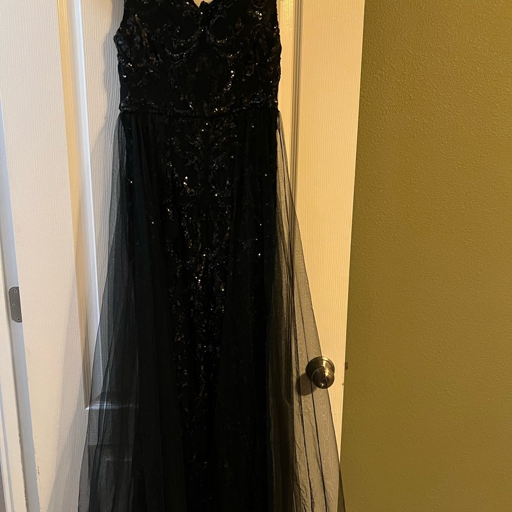 Fashion Nova Black Sequin Embellished Dress